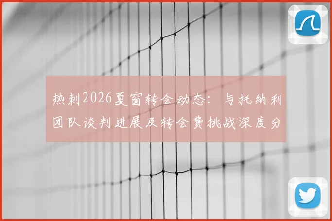 热刺2026夏窗转会动态:与托纳利团队谈判进展及转会费挑战深度分析